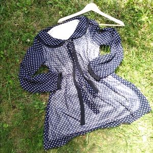 Cute Long Sleeved Sheer Dress w/ Satin Inside